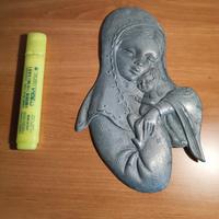 applique madonnina con bambino in metallo del 900