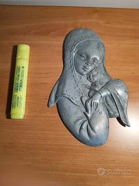 applique madonnina con bambino in metallo del 900