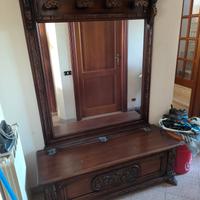 appendiabiti con specchio antico