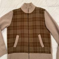Cardigan in maglia e motivo check Burberry