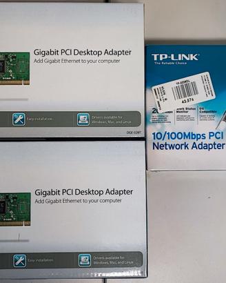 Kit 3 Schede di Rete PCI D-Link e TP-Link Nuove