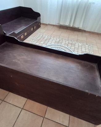 letti singoli in legno 