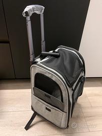 Trasportino trolley con ruote per cani gatti 15kg