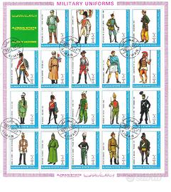 19 francobolli Ajman (Divise Militari) 1972 UAE