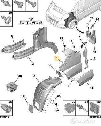 Parafango anteriore dx Peugeot Boxer Citroen Fiat