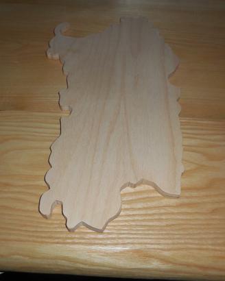 Tagliere in legno a forma di Sardegna