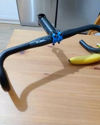 Kit manubrio più guarnitura bici da corsa focus