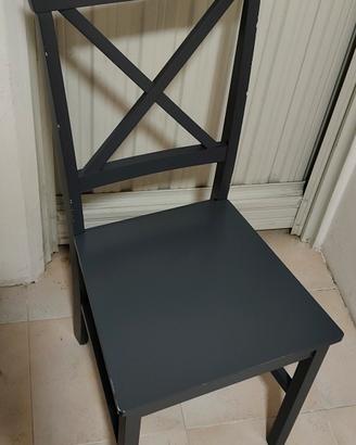 4 sedie legno colore grigio 