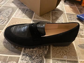 Mocassino donna in velluto nero n.42