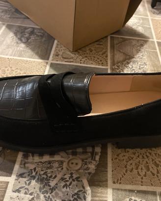 Mocassino donna in velluto nero n.42