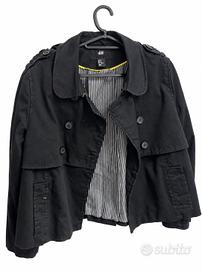 Giacca corta nera H&M stile trench – taglia 42