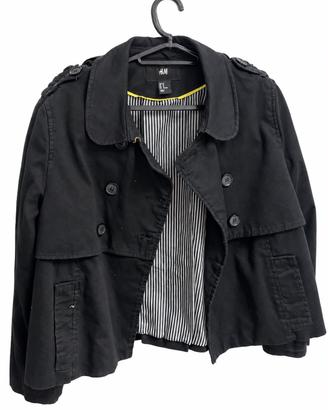 Giacca corta nera H&M stile trench – taglia 42