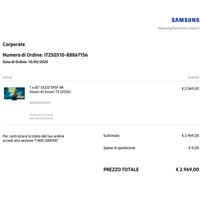 Samsung tv oled S95F 2025 65 pollici