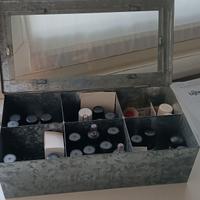 Scatola metallo con coperchio vetro