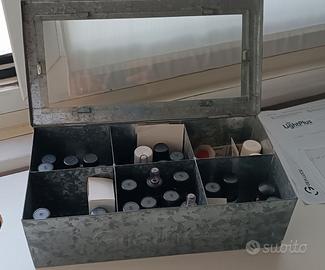 Scatola metallo con coperchio vetro