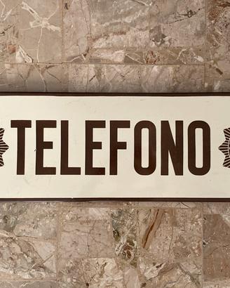 Insegna telefono smaltata cm 100 vintage