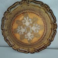vassoio fiorentino vintage in legno