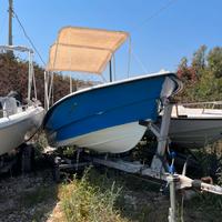 Barca open con carrello e motore