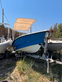 Barca open con carrello e motore