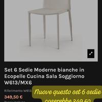 Sedie ecopelle bianche nr.6 sedie buono stato