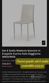 Sedie ecopelle bianche nr.6 sedie buono stato