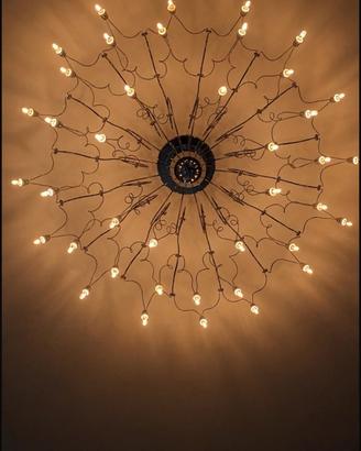Lampadario moderno design a ragnatela cromato