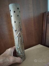 Porta brucia incenso in bambù intagliato a mano