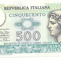 BANCONOTE DA 500 Lire rare del 1974