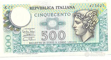 BANCONOTE DA 500 Lire rare del 1974