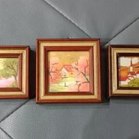 Set di piccolissimi quadri vintage in Foglia Oro