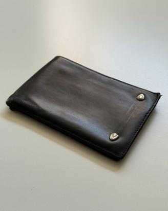 Portafoglio Piero Guidi Lineabold in pelle nera