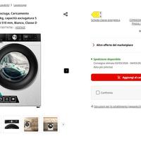 lavasciuga hisense 8kg/5kg in garanzia