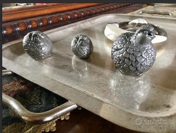 GUCCIpreziosoSETNR3quaglieARGENTO"Sale&PepeSHAKER"