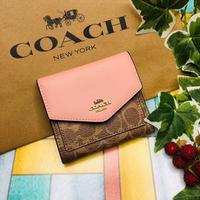 Portafoglio COACH Trifold Firma Rosa