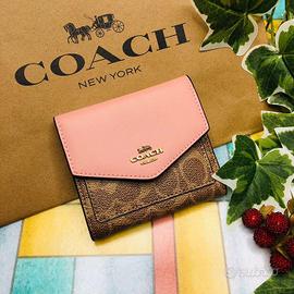 Portafoglio COACH Trifold Firma Rosa