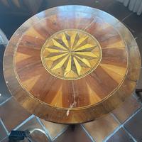 Tavolino intarsiato antico da restaurare