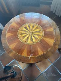 Tavolino intarsiato antico da restaurare