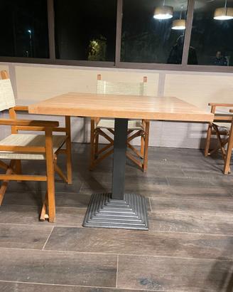 Tavolo quadrato legno e ferro