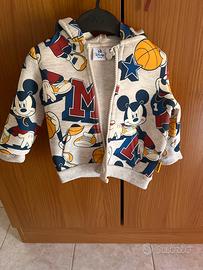 Giacca felpa Disney Michey con cappuccio 6/9mesi