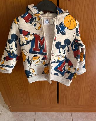 Giacca felpa Disney Michey con cappuccio 6/9mesi