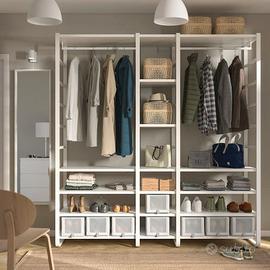 Sistema scaffale modulare IKEA ELVARLI Bianco/Bamb