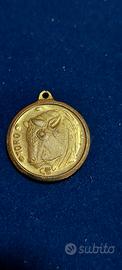 CIONDOLO  MEDAGLIA VINTAGE - SEGNO DEL TORO - DORA