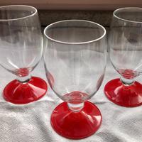 BICCHIERI VETRO BASE ROSSA.