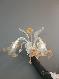 coppia di applique in vetro di murano 