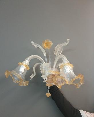 coppia di applique in vetro di murano 