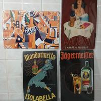 Lotto 4 insegne pubblicitarie cm.20x30 inusate.