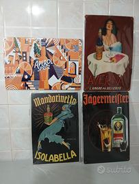 Lotto 4 insegne pubblicitarie cm.20x30 inusate.