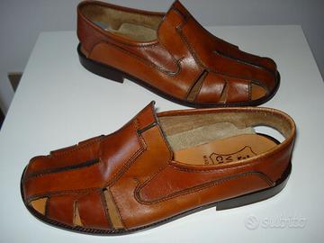 Scarpe a sandalo da uomo in cuoio