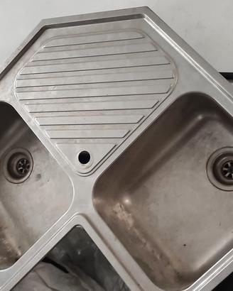 lavello cucina angolare due vasche 
