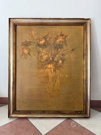 Quadro girasoli olio su tela firmato